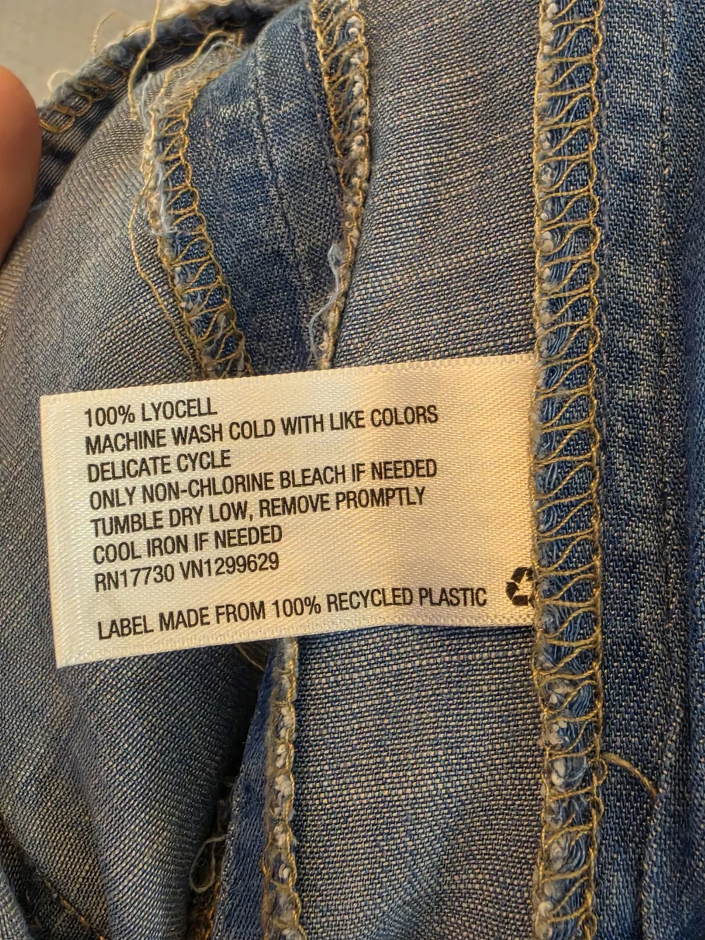 Knox Rose Light Blue Wide-Leg Chambray Jeans Womens Large High Rise - Picture 7 of 7